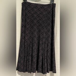 George Black and Purple Polyester Skirt Women's Size Medium (8/10).